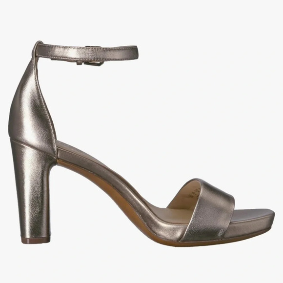 NWOB Naturalizer Women's Joy Ankle Strap Heeled Dress Sandal Bronze Leather 6 - Picture 4 of 13